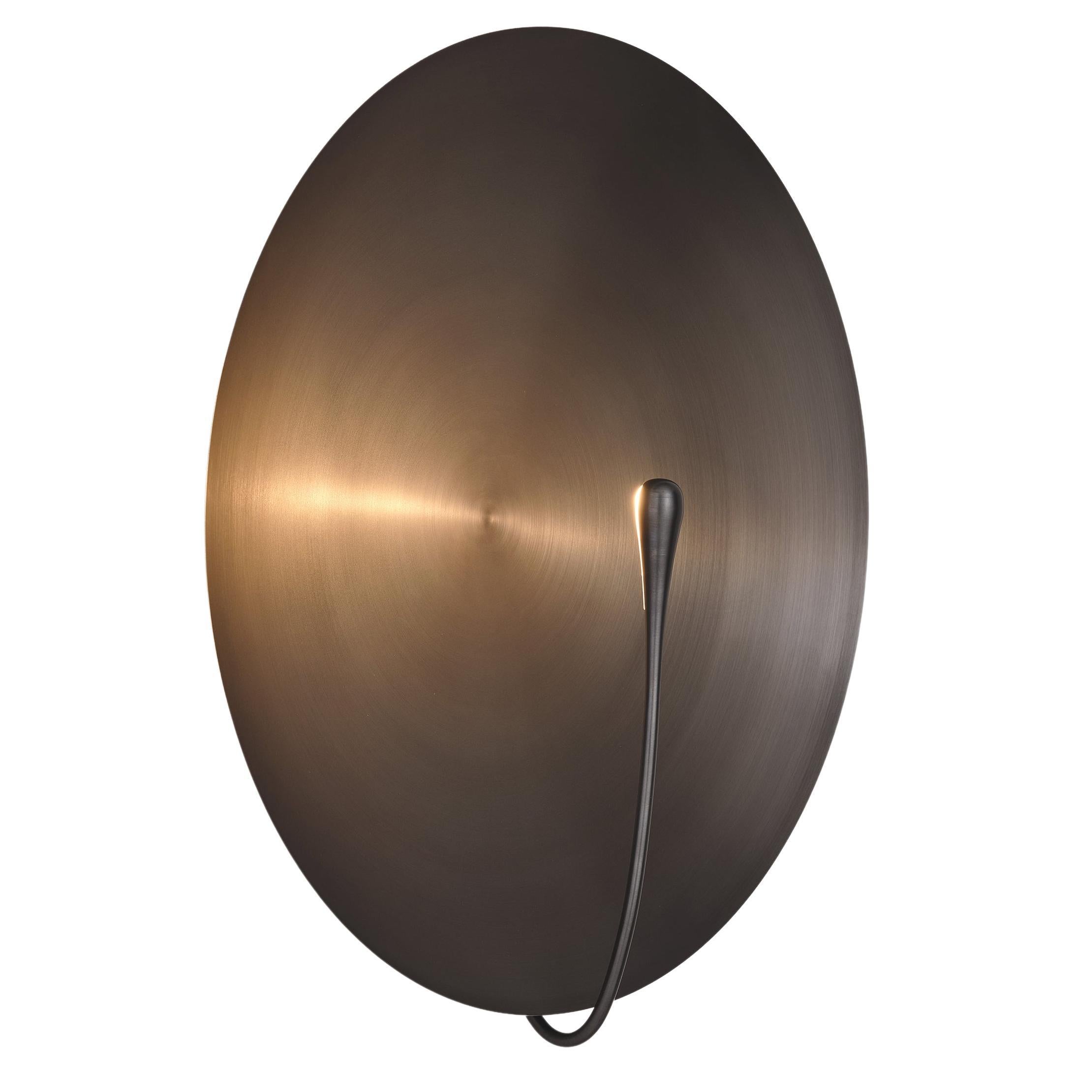 'Cosmic Regolith XL' Handmade Patinated Brass Contemporary Wall Light Sconce