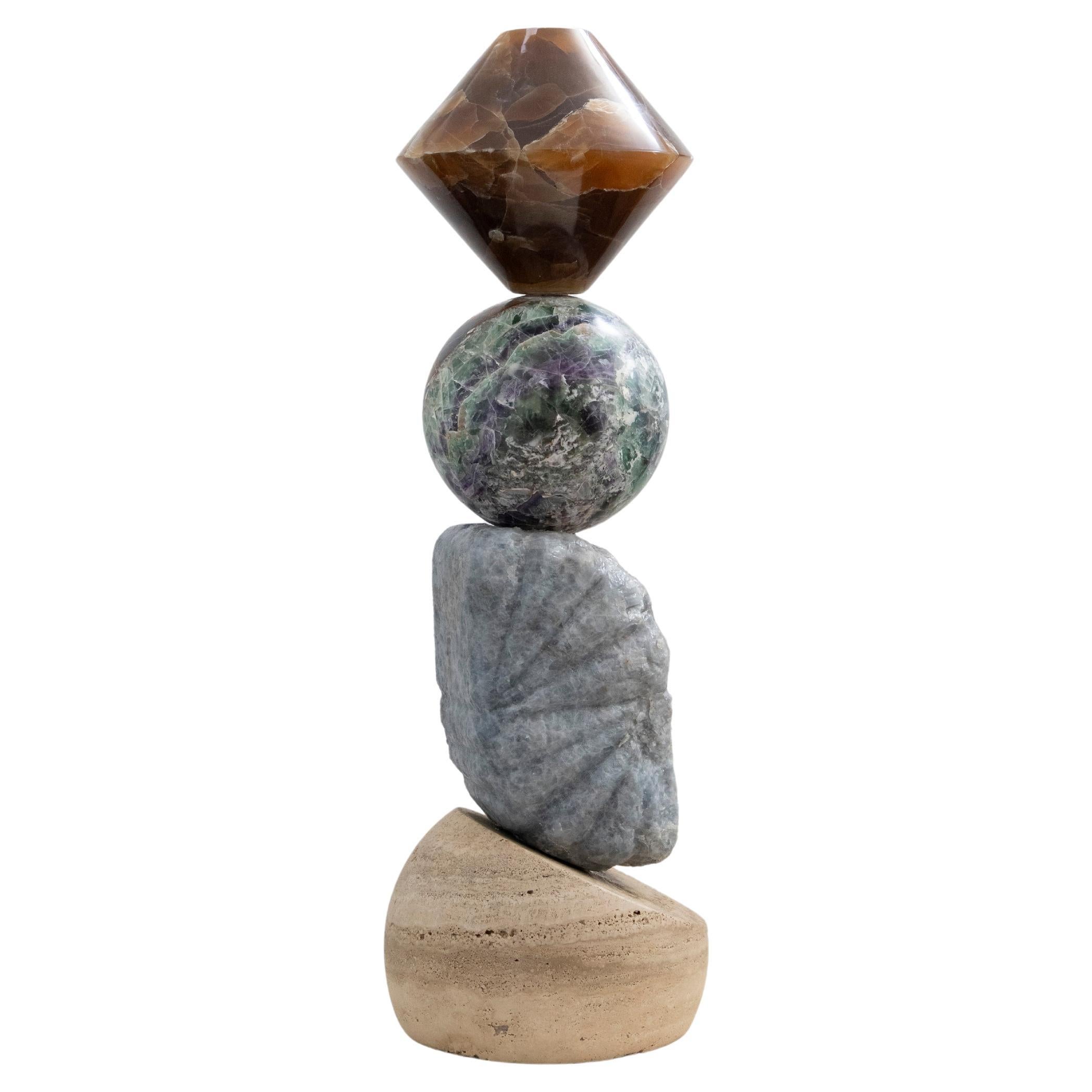 Reliquie cosmiche 11 - Sten Studio - 2025 - Unico - Totem in pietre naturali in vendita