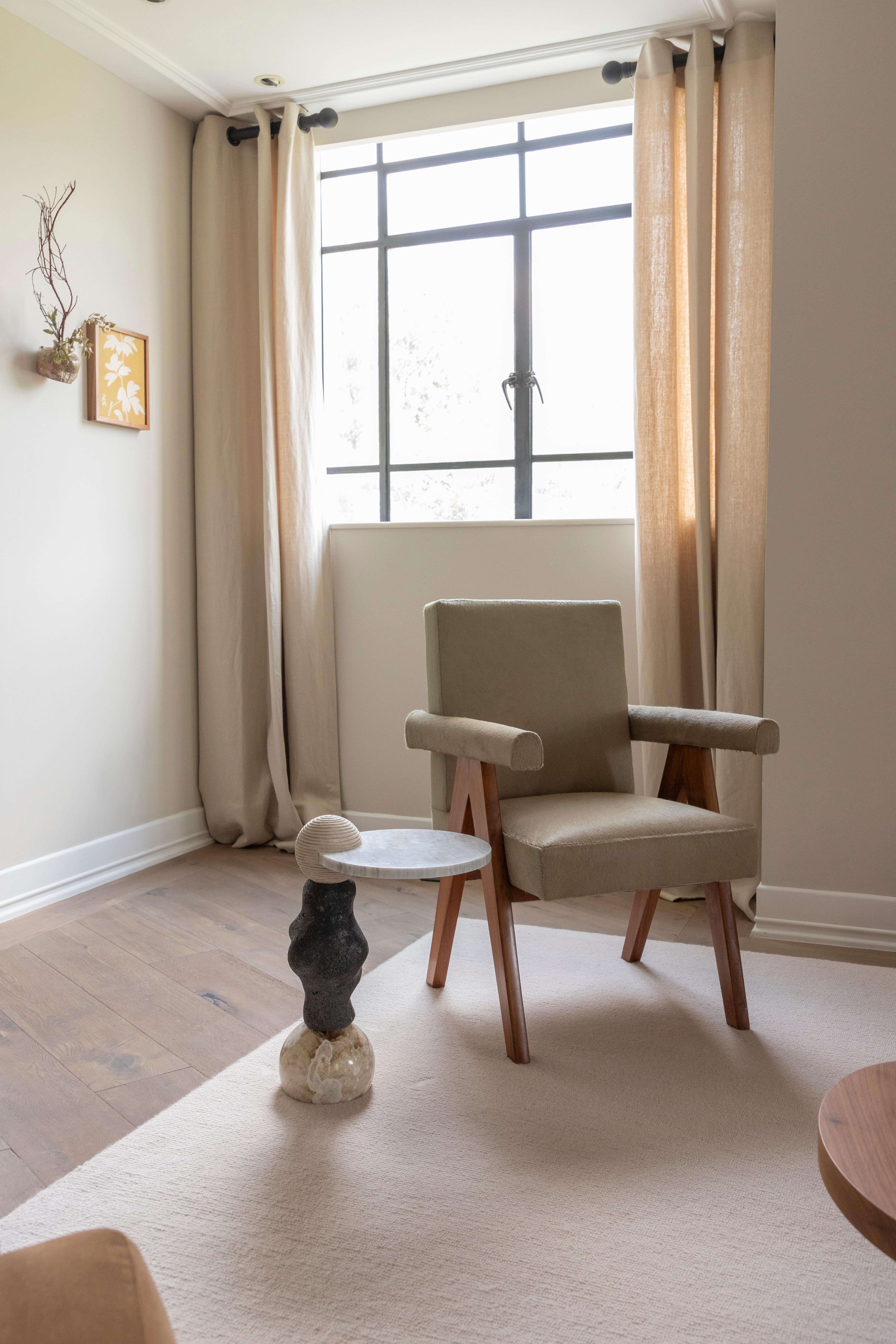 Materials: Brown onyx, lava stone, Bellagio marble and white Bego marble
Hand crafted Side table

Inspired by the enduring legacy of observing the cosmos, 'Cosmic Traces' evolves from the essence of 'Cosmic Relics.' While totems connect us to the