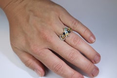 Cosmic ring. 18k and Platinum Rocket Space Planetary theme band.