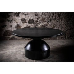 Cosmic Round Dining Table in Black Oak by No Age Studio