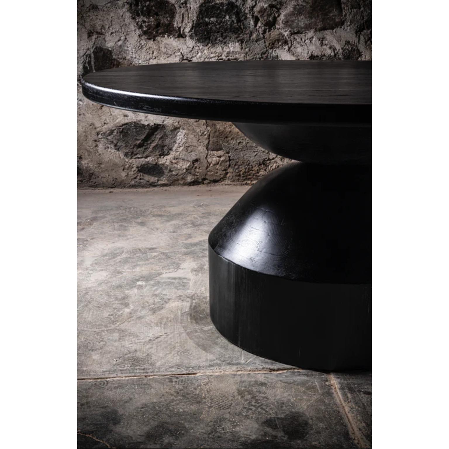 Other Cosmic Round Dining Table in Black Oak by No Age Studio For Sale