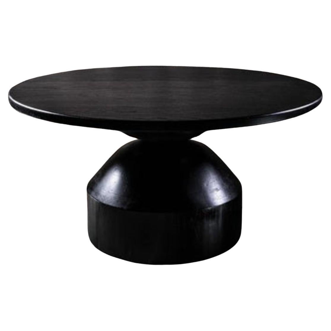 Cosmic Round Dining Table in Black Oak by No Age Studio