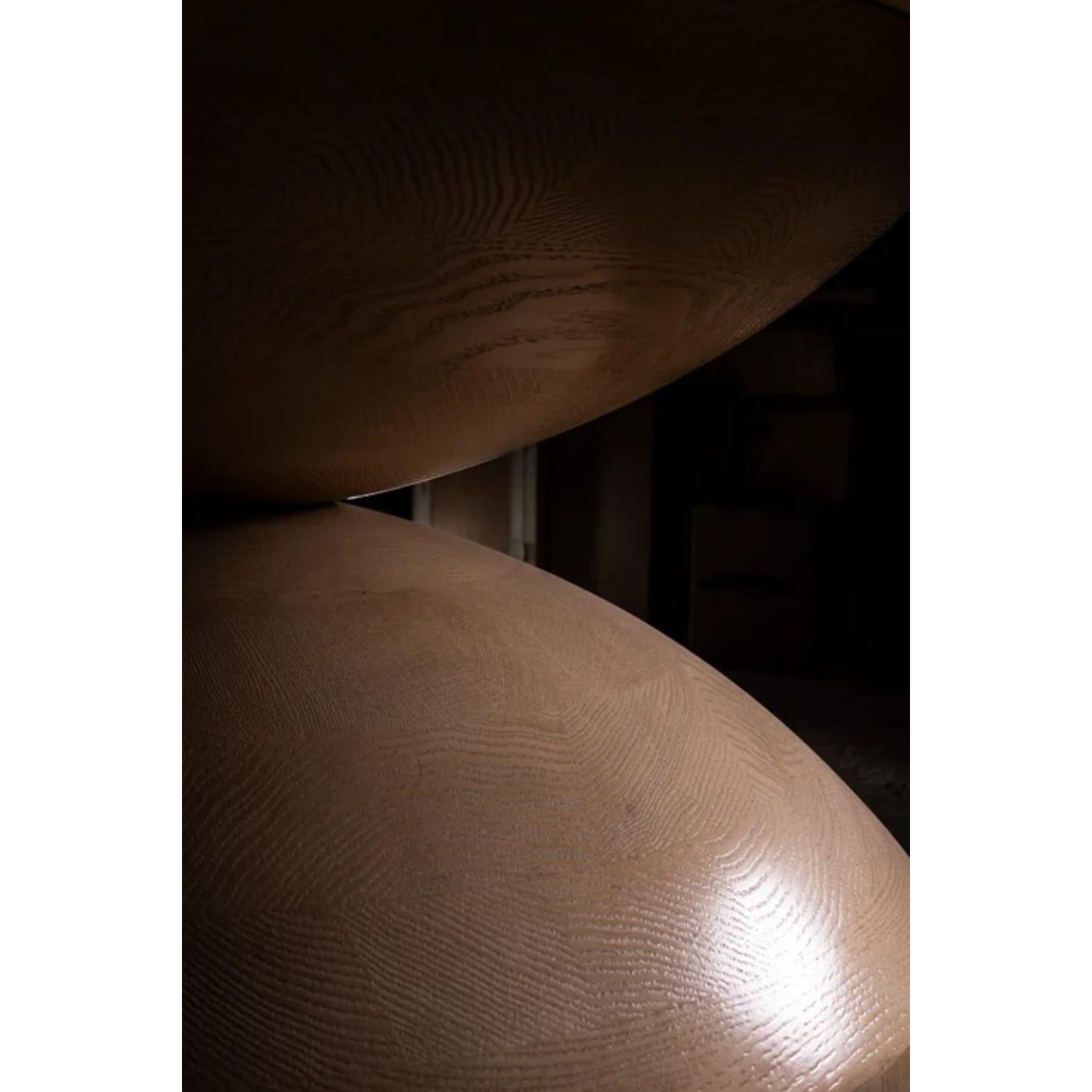 Modern Cosmic Round Dining Table in White Oak by No Age Studio For Sale