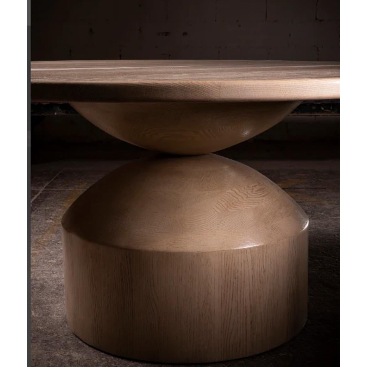 Mexican Cosmic Round Dining Table in White Oak by No Age Studio For Sale