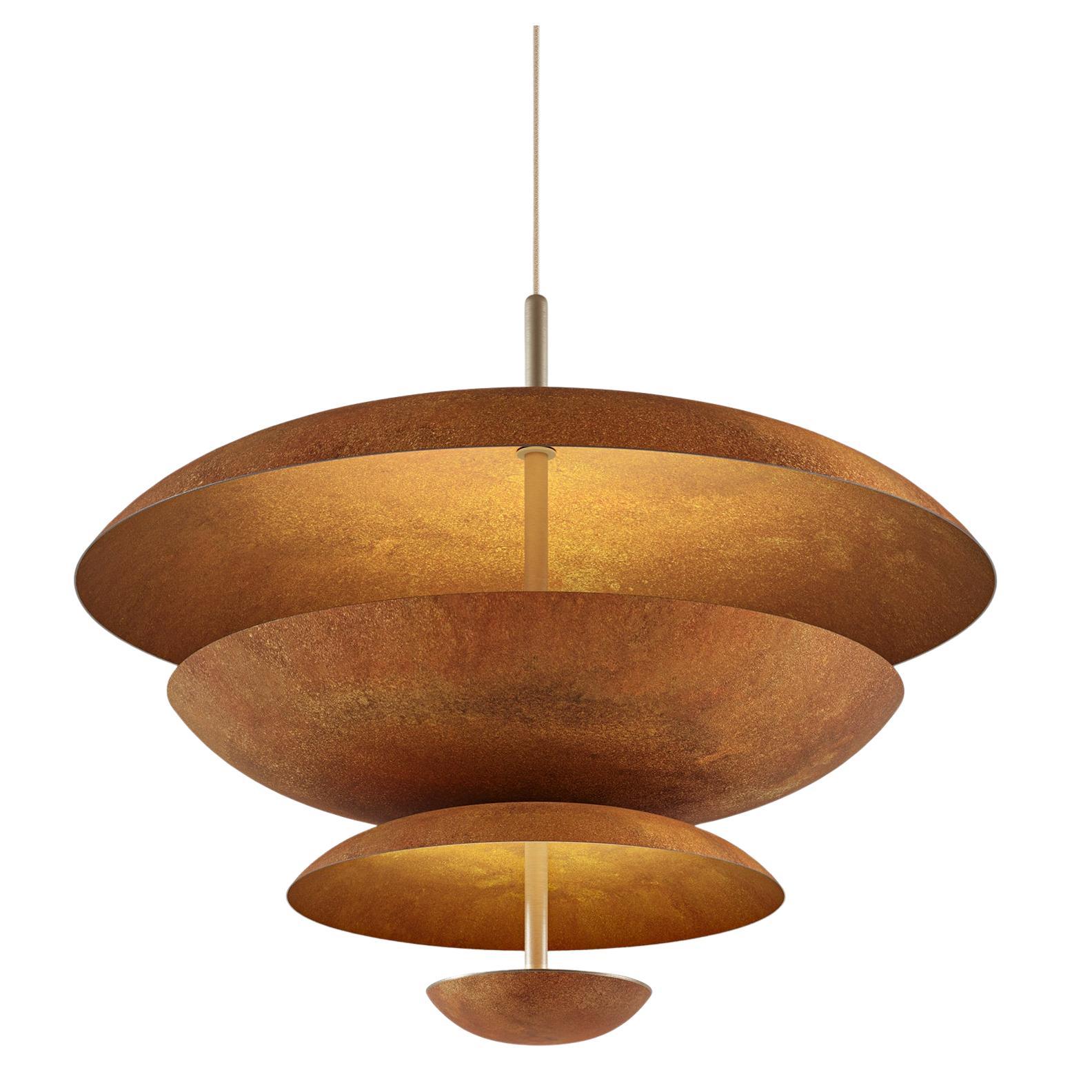 Cosmic Rust Chandelier 70' Handmade Rust Patinated Brass Ceiling Light For  Sale at 1stDibs