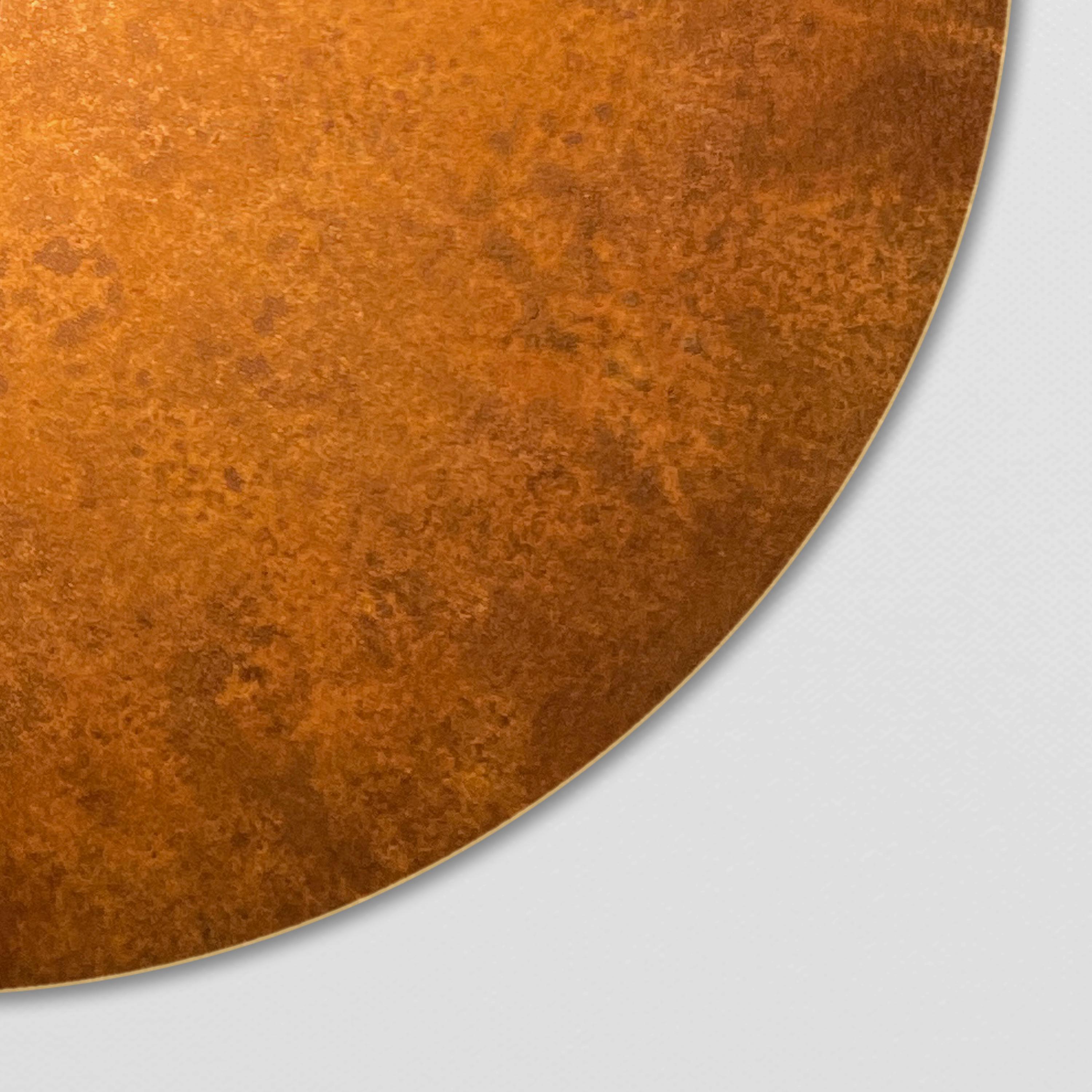 British Cosmic 'Rust Pendant 100' Handmade Artisan Rust Patinated Brass Ceiling Light For Sale