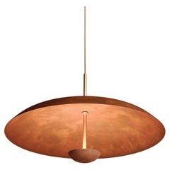 Cosmic 'Rust Pendant 100' Handmade Artisan Rust Patinated Brass Ceiling Light