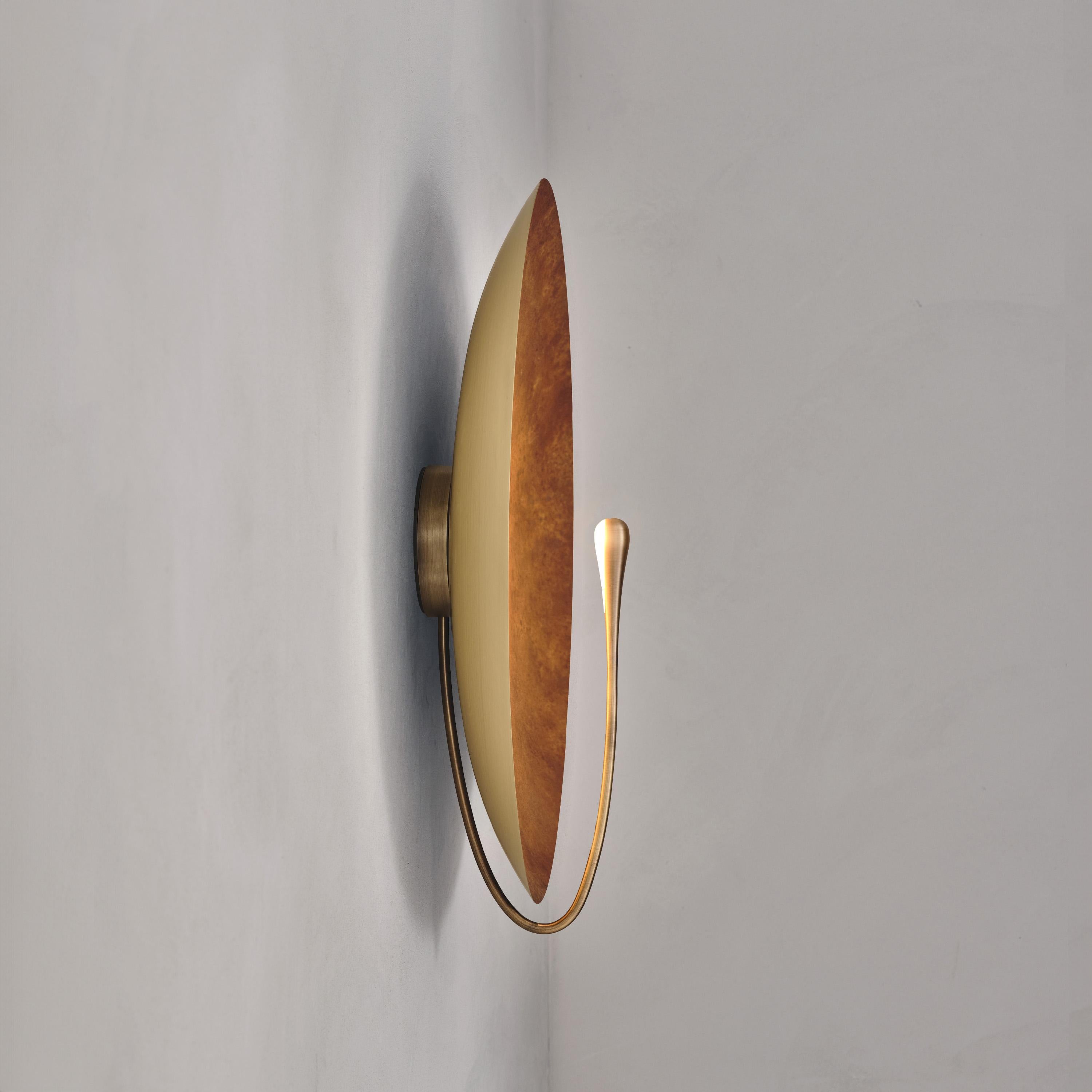 Brushed 'Cosmic Rust XL' Handmade Patinated Brass Contemporary Wall Light Sconce For Sale