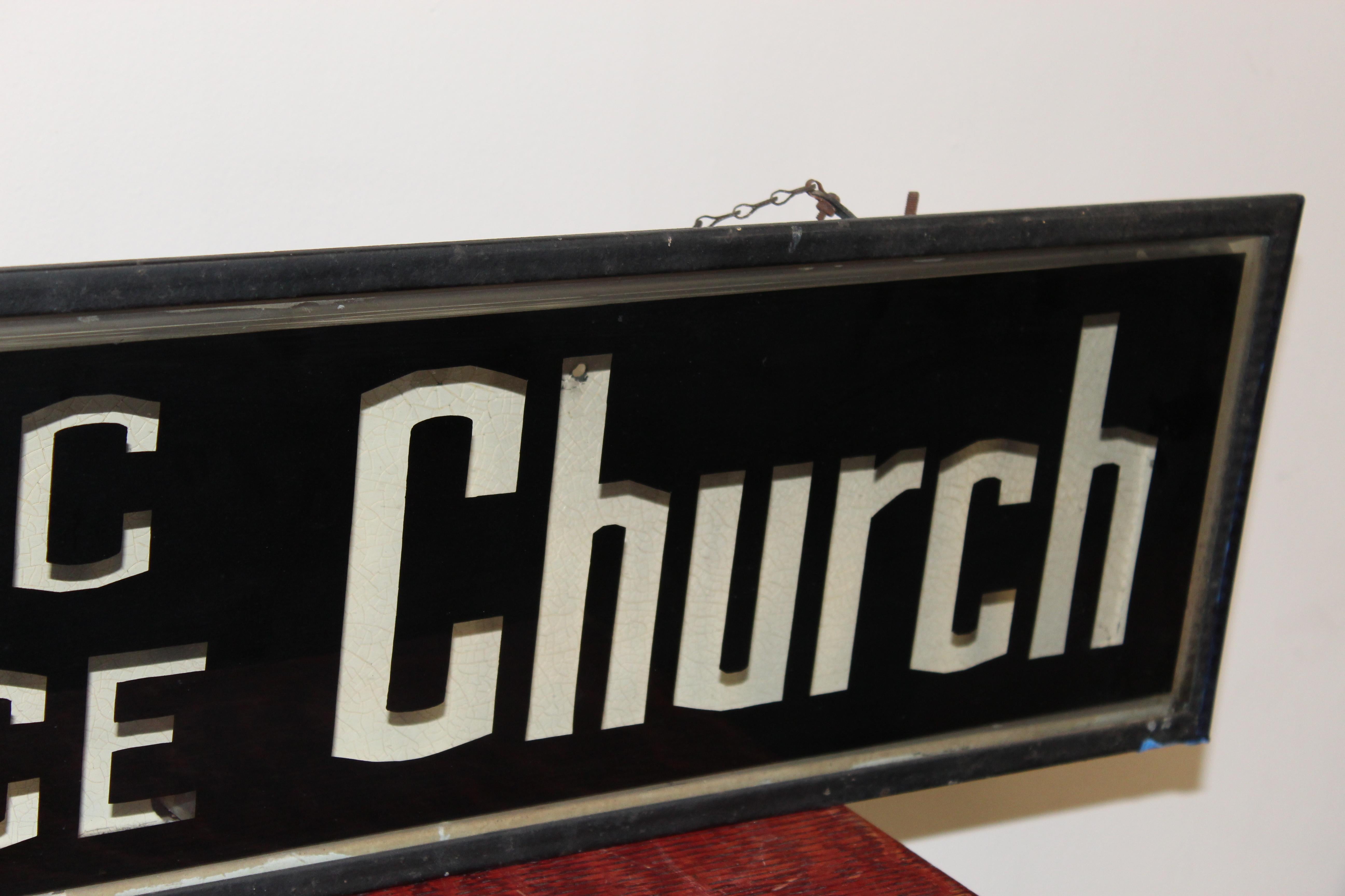 Cosmic Science Church Advertising Light Up Sign For Sale 1