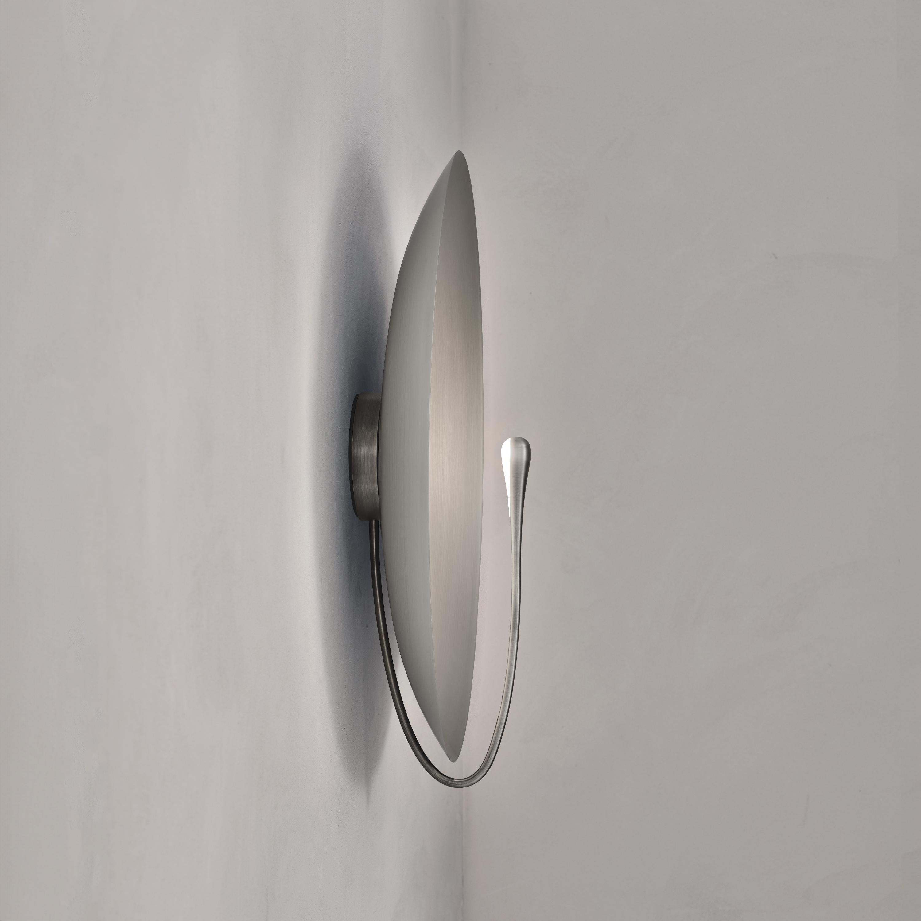 'Cosmic Seleno XL' Handmade Brushed Steel Contemporary Wall Light Sconce In New Condition For Sale In London, GB