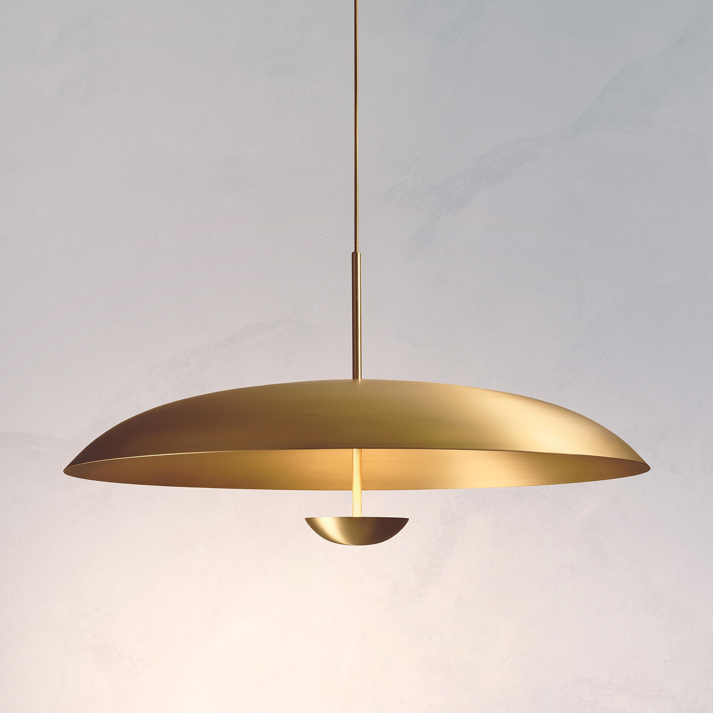 British 'Cosmic Sol Pendant 100' Handmade Satin Brass Finished Ceiling Lamp For Sale
