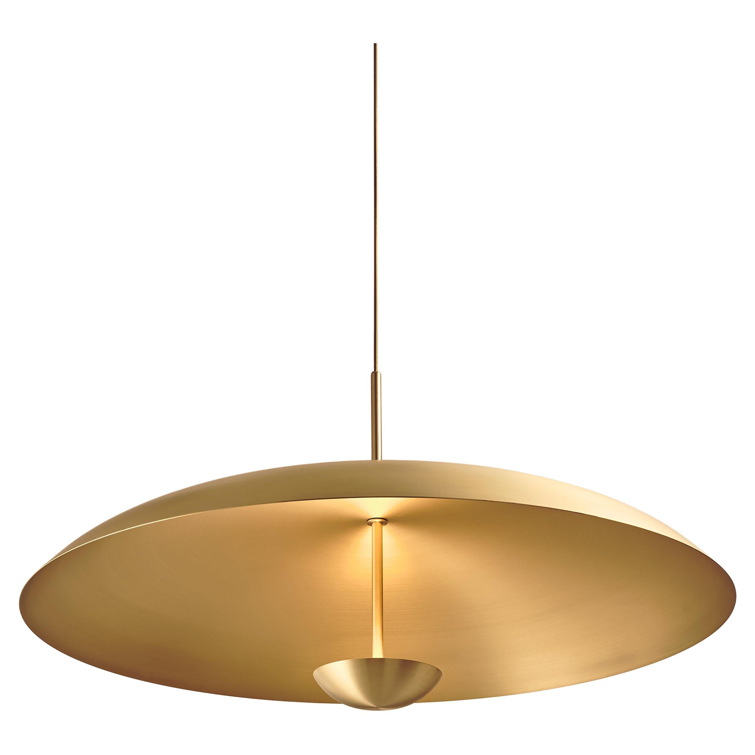 'Cosmic Sol Pendant 100' Handmade Satin Brass Finished Ceiling Lamp For Sale