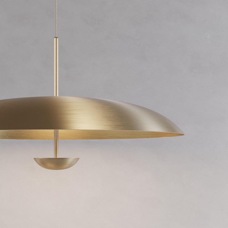 Contemporary 'Cosmic Sol Pendant 70' Handmade Satin Brass Finished Ceiling Lamp For Sale