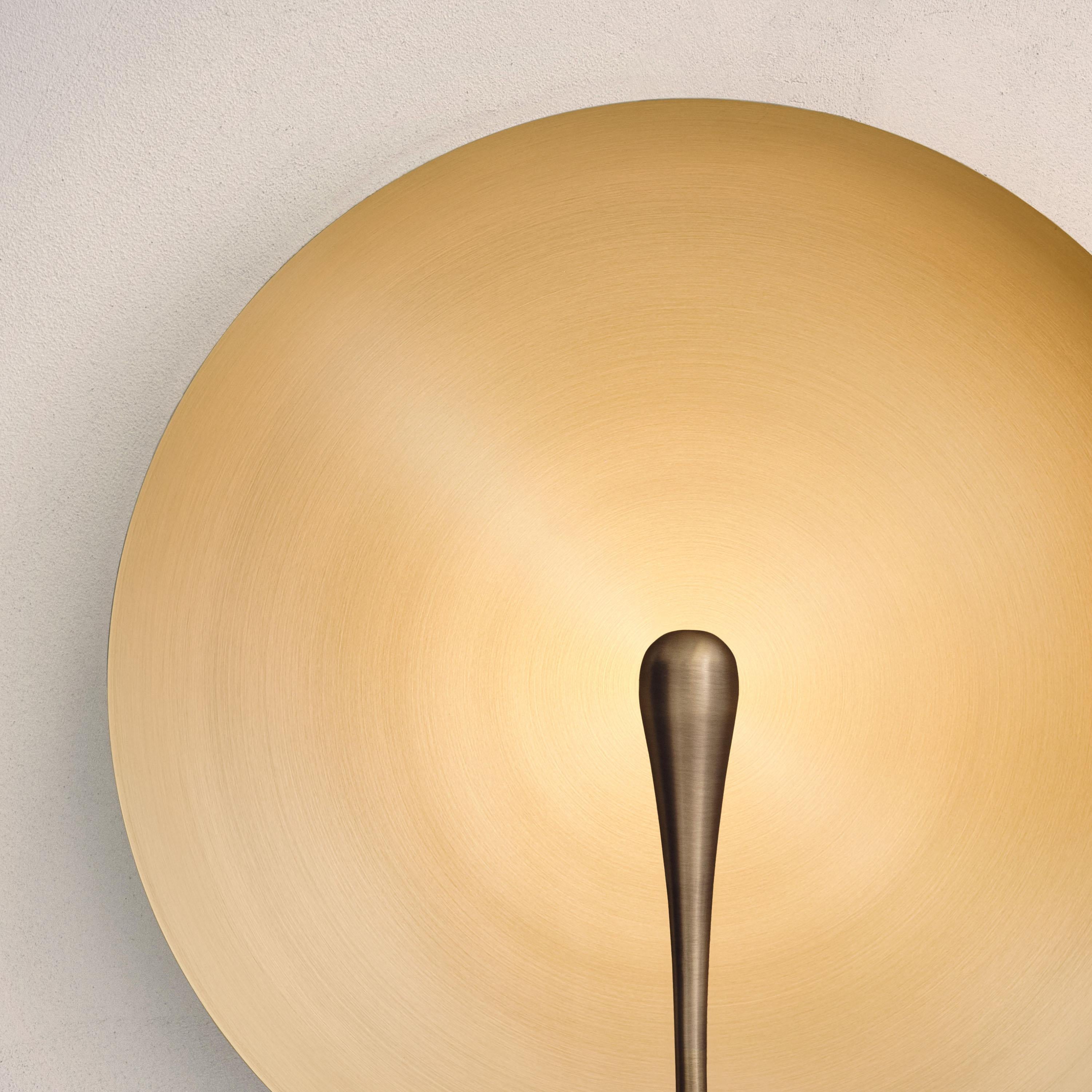 'Cosmic Sol' Handmade Brushed Brass Contemporary Wall Light, Sconce For Sale 1