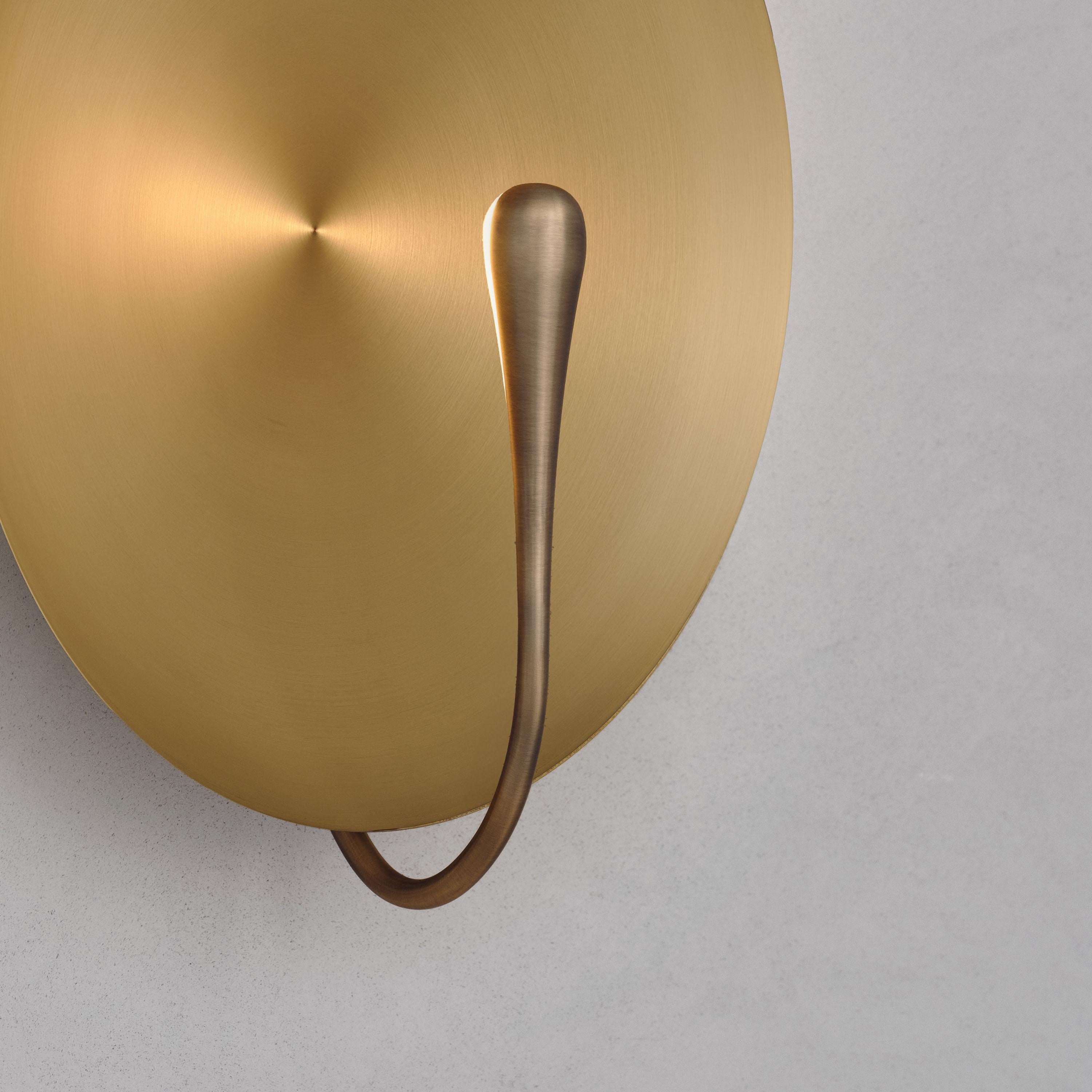 'Cosmic Sol' Handmade Brushed Brass Contemporary Wall Light, Sconce For Sale 2