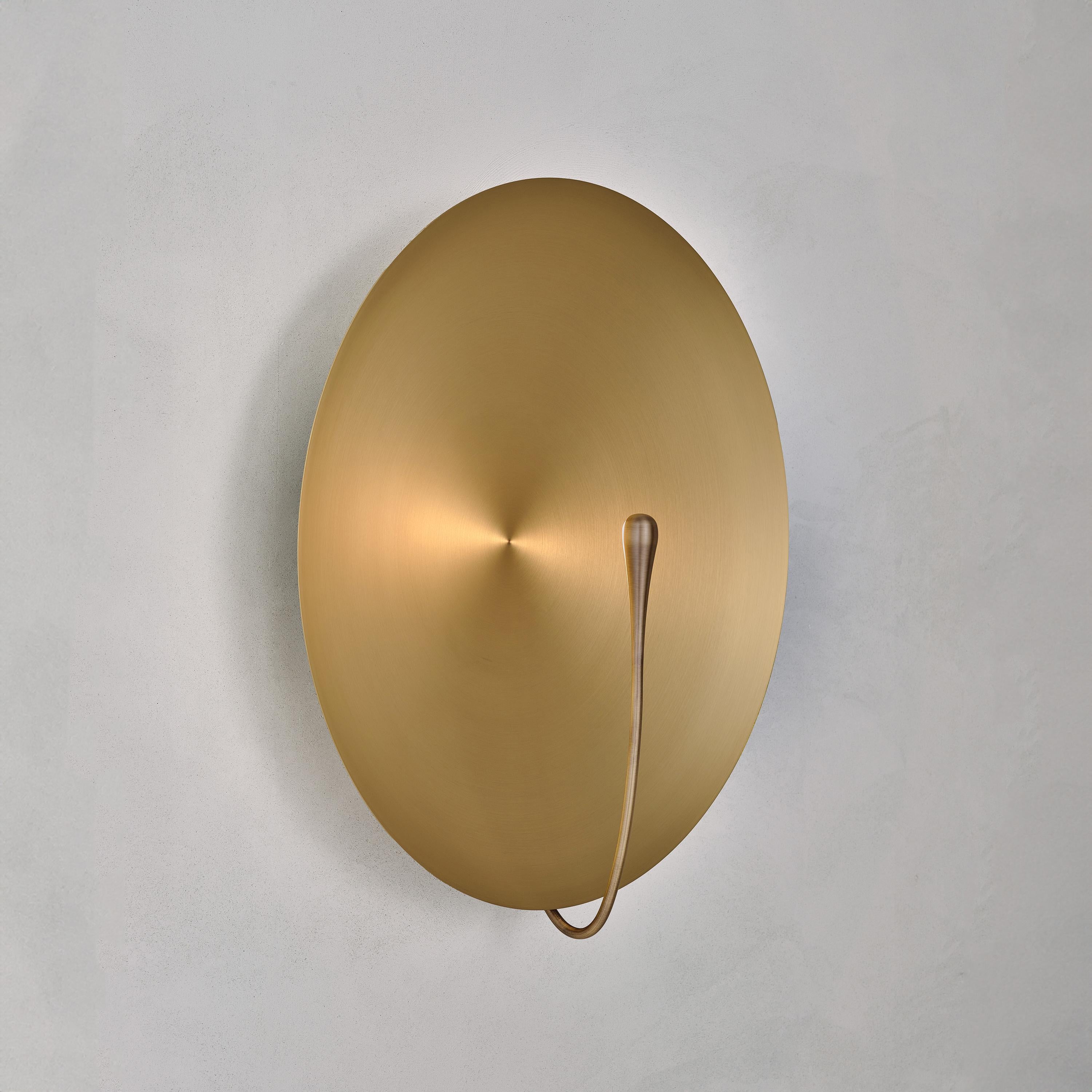 British 'Cosmic Sol XL' Handmade Brushed Brass Contemporary Wall Light Sconce For Sale