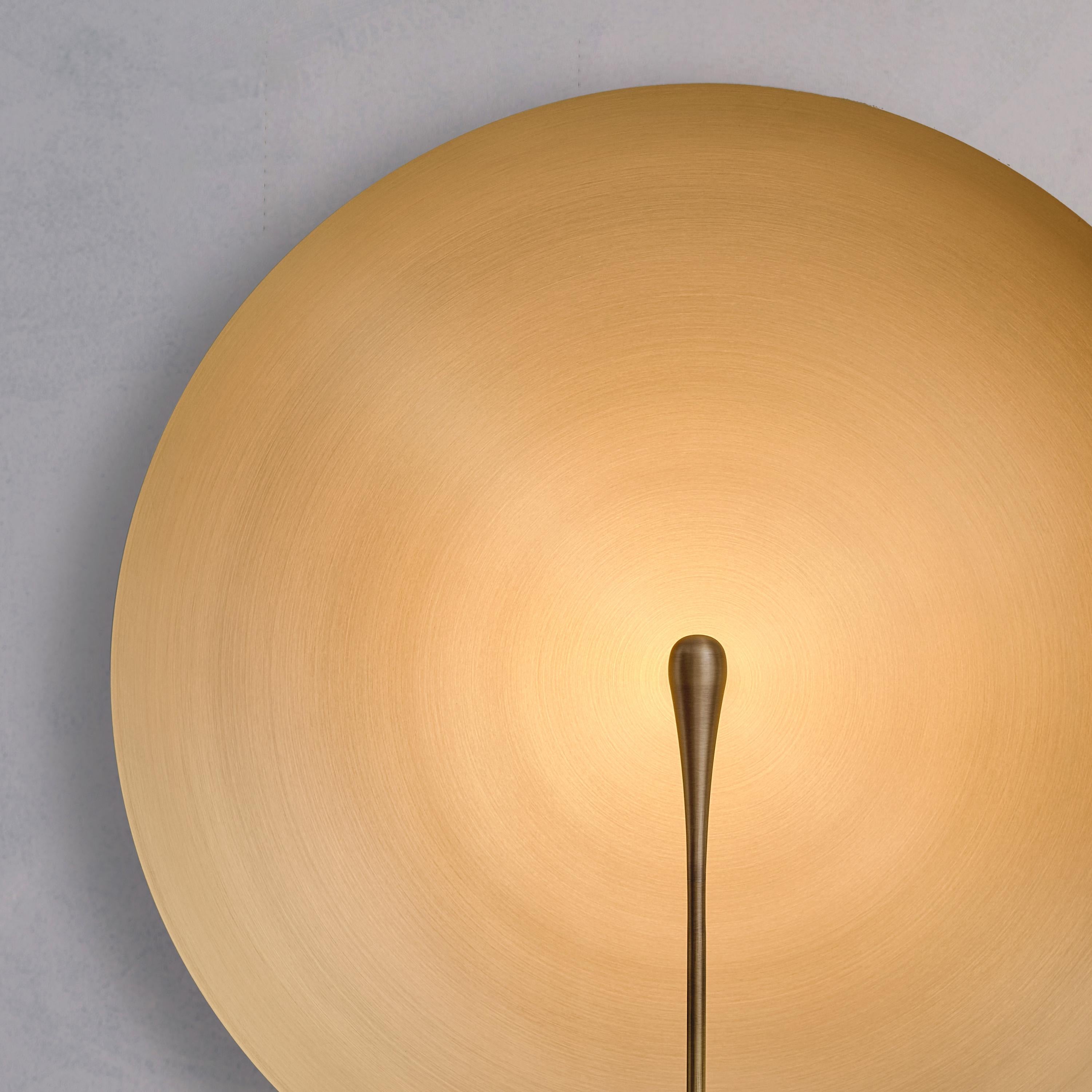 'Cosmic Sol XL' Handmade Brushed Brass Contemporary Wall Light Sconce For Sale 1