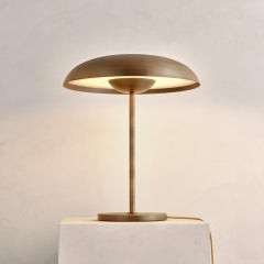 'Cosmic Solstice Antique' Table Lamp, Handmade Brushed Medium Bronze Table Light
