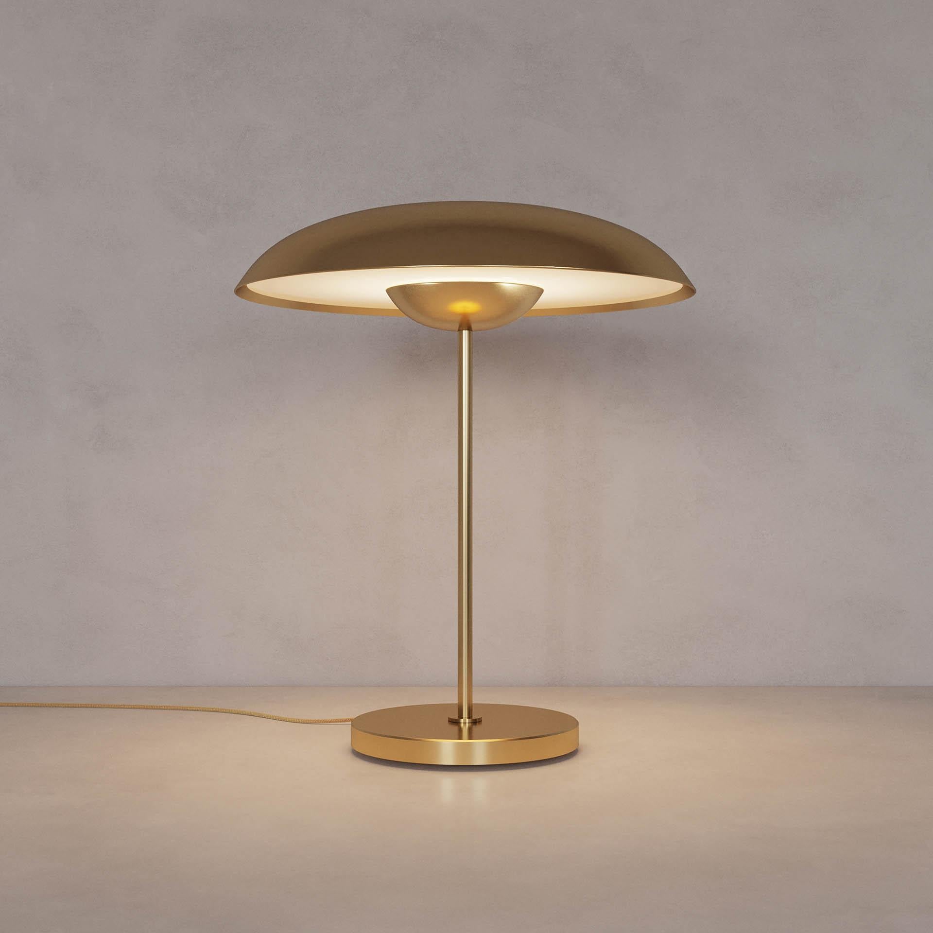 Organic Modern 'Cosmic Solstice Aurum' Table Lamp, Handmade High Polished Brass Table Light For Sale