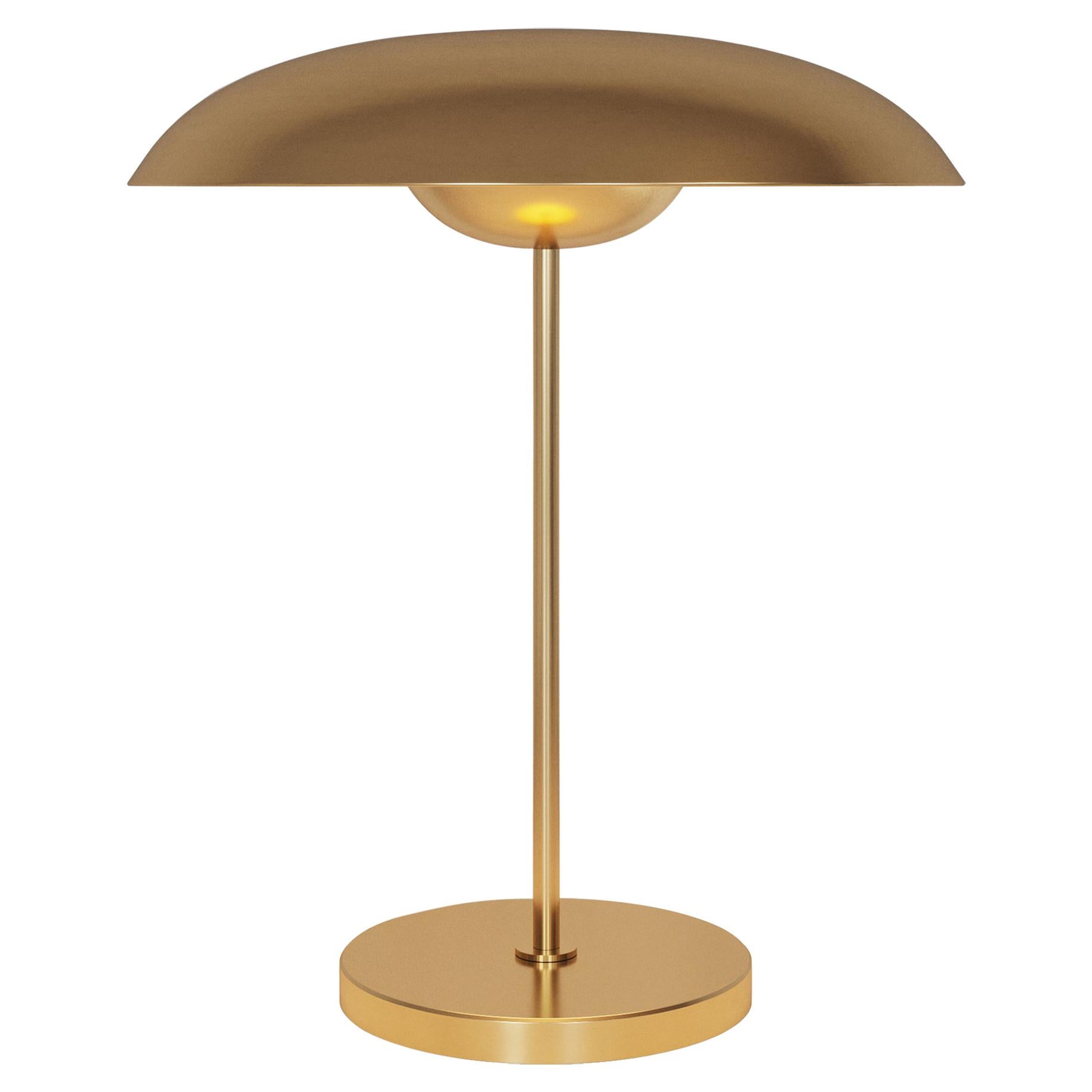 'Cosmic Solstice Aurum' Table Lamp, Handmade High Polished Brass Table Light