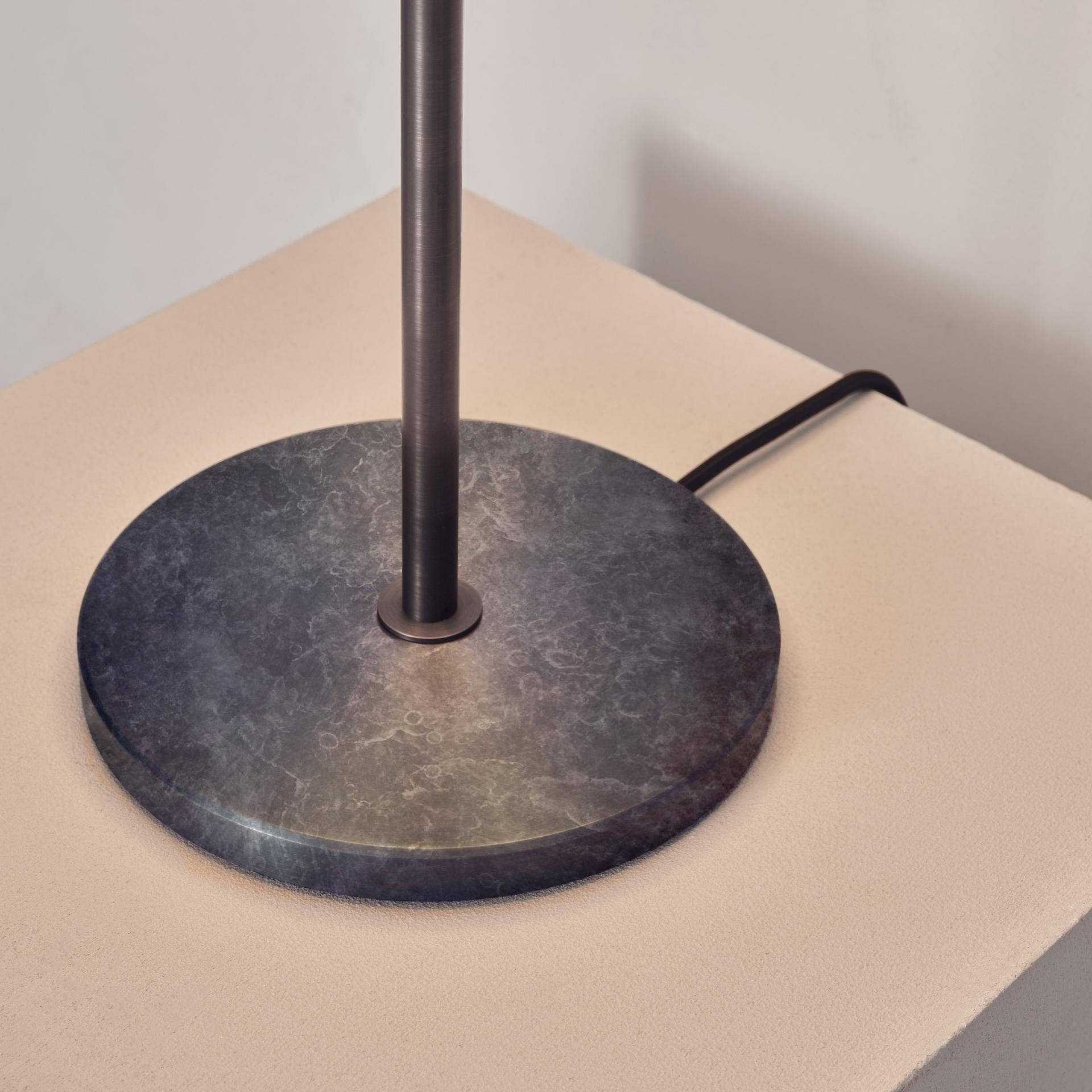British 'Cosmic Solstice Callisto' Table Lamp, Handmade Callisto Patinated Brass Light For Sale
