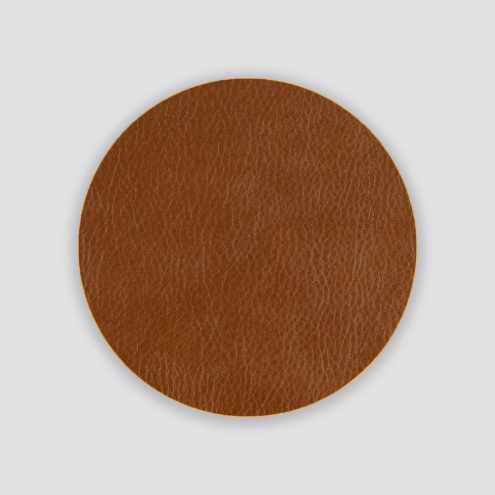 Brushed 'Cosmic Solstice Caramel' Table Lamp, Handmade Leather Wrapped Brass Table Light For Sale