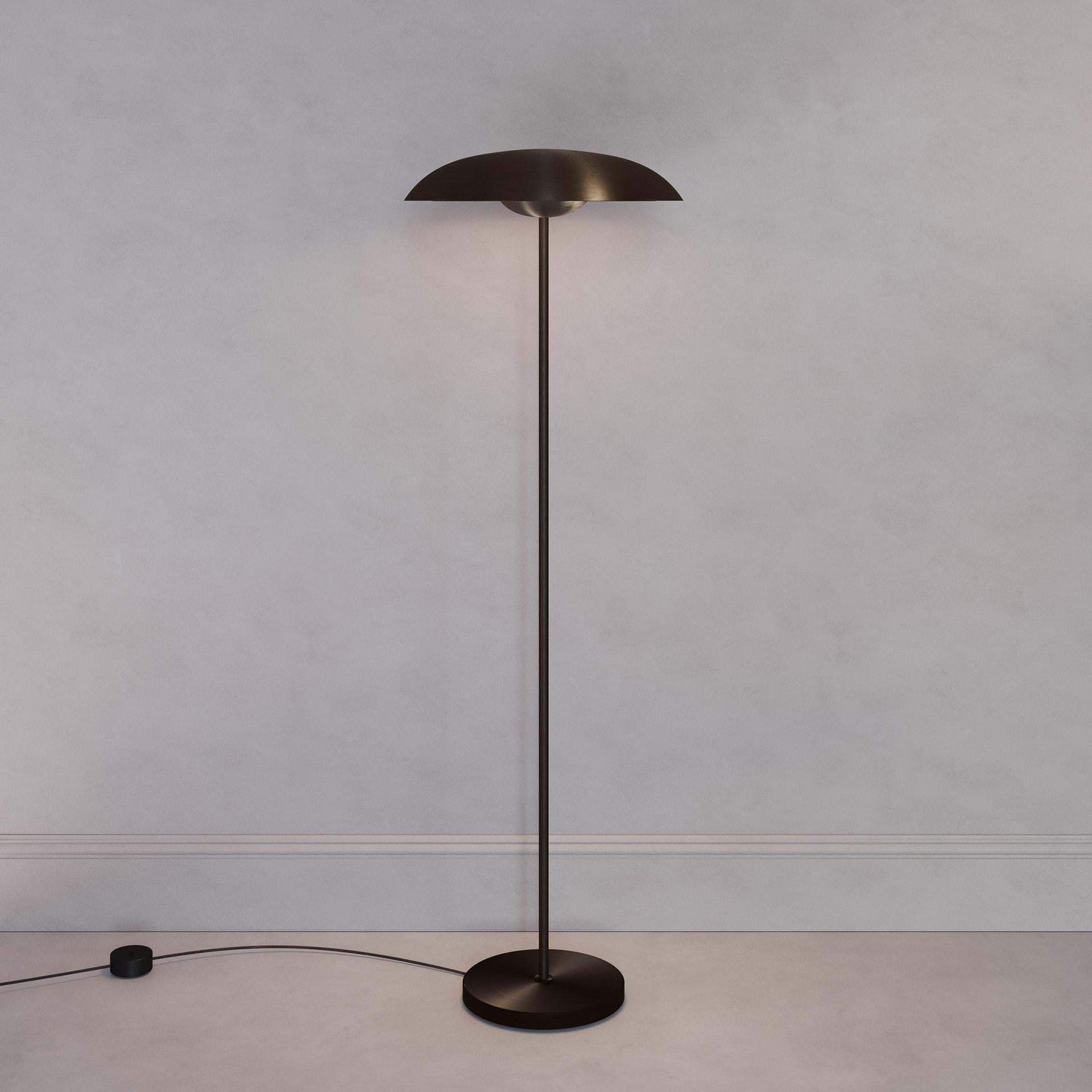 Organic Modern 'Cosmic Solstice Noir X' Floor Lamp, Handmade Dark Bronze Patinated Floor Light For Sale