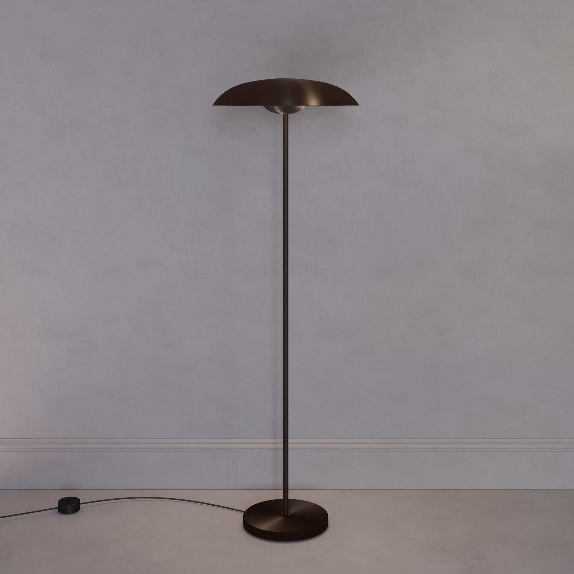 British 'Cosmic Solstice Noir X' Floor Lamp, Handmade Dark Bronze Patinated Floor Light For Sale
