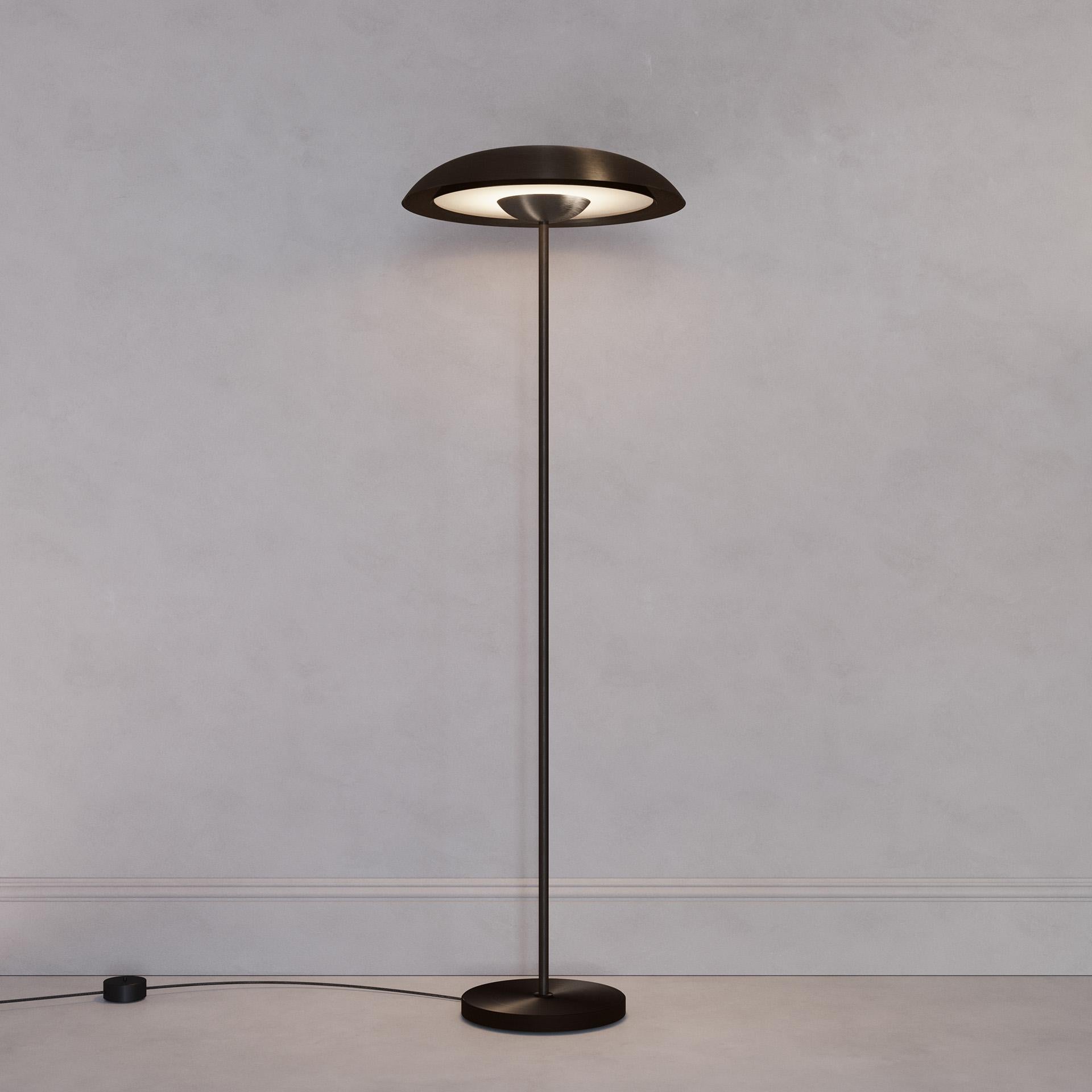 'Cosmic Solstice Noir X' Floor Lamp, Handmade Dark Bronze Patinated Floor Light In New Condition For Sale In London, GB