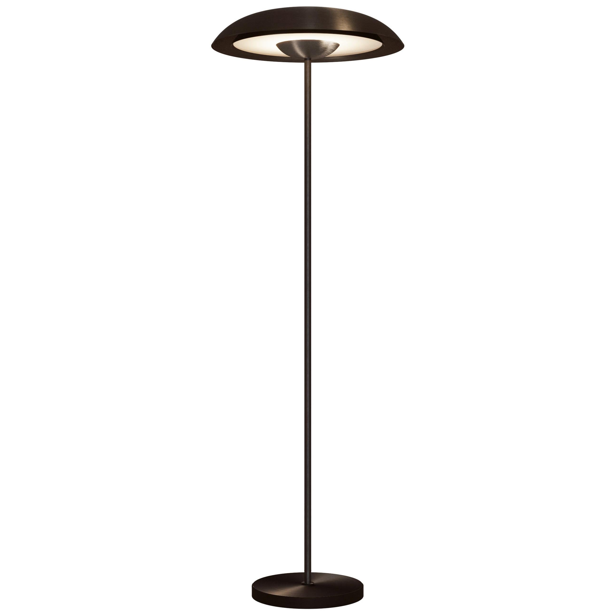 'Cosmic Solstice Noir X' Floor Lamp, Handmade Dark Bronze Patinated Floor Light