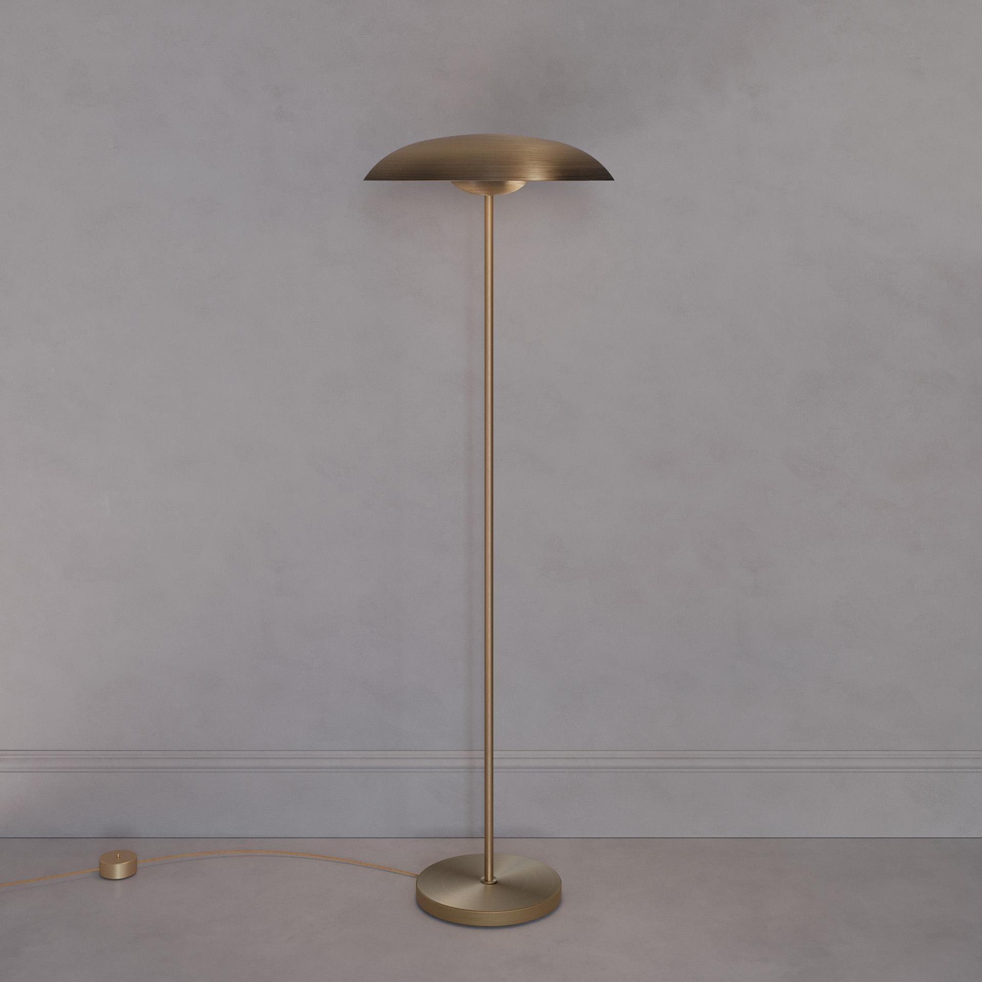 Organic Modern Cosmic 'Solstice Ore X' Floor Lamp, Handmade Bronze Patinated Brass Floor Light For Sale