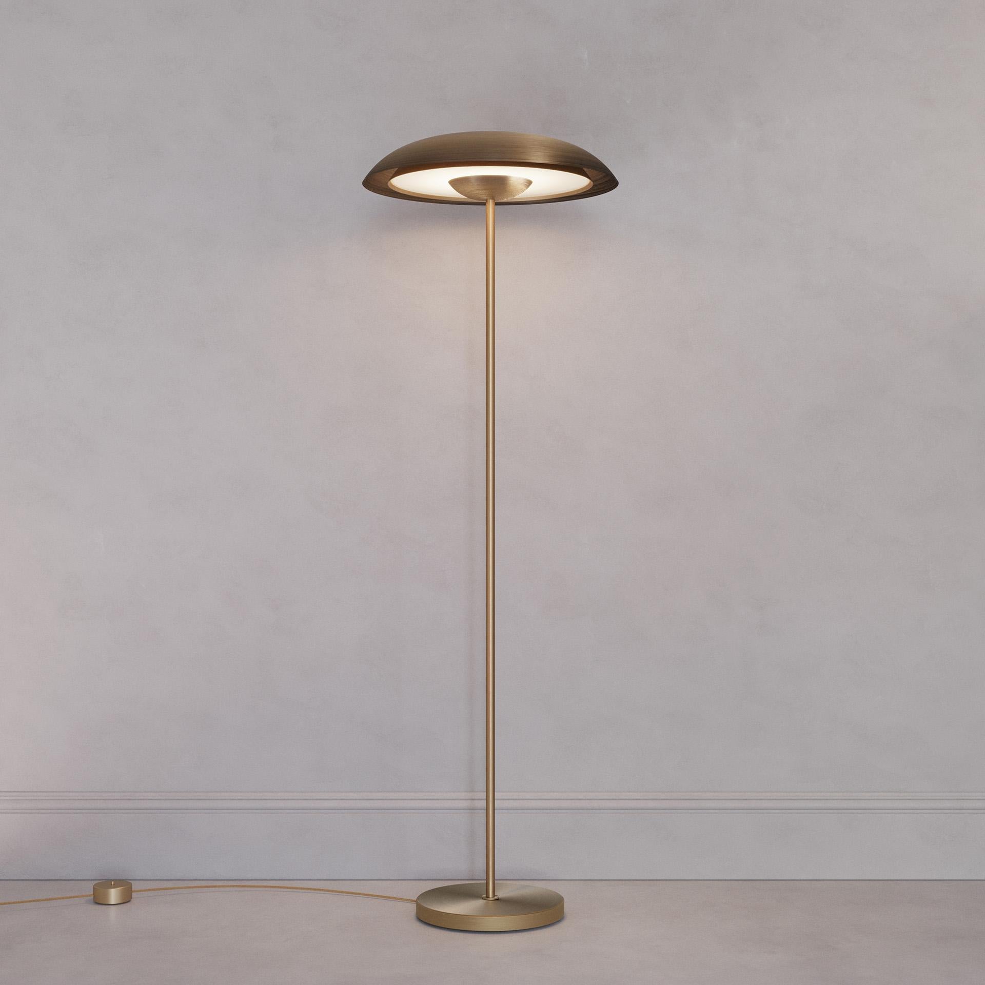 British Cosmic 'Solstice Ore X' Floor Lamp, Handmade Bronze Patinated Brass Floor Light For Sale