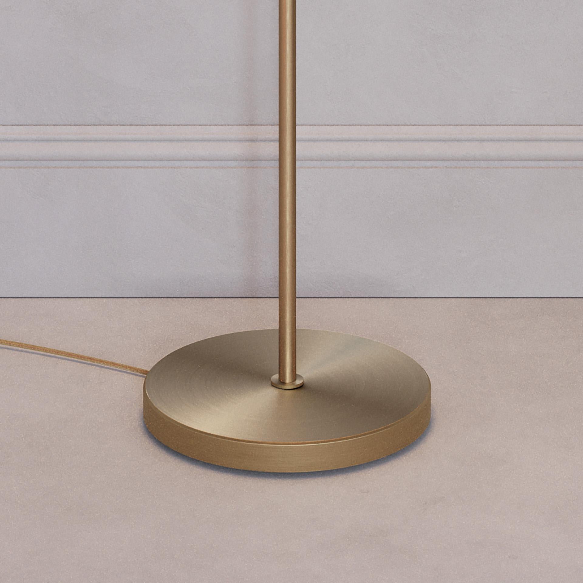 Cosmic 'Solstice Ore X' Floor Lamp, Handmade Bronze Patinated Brass Floor Light For Sale 1