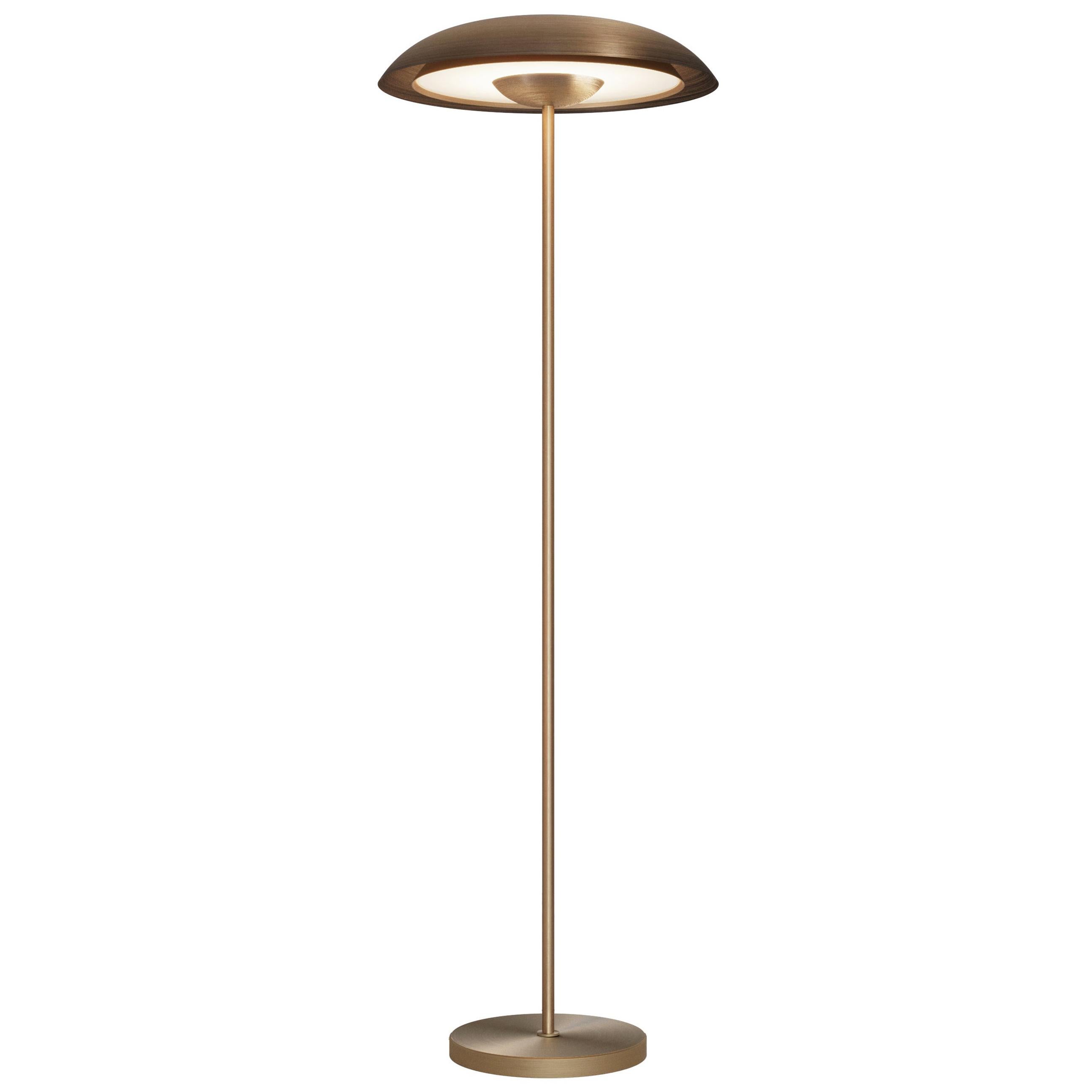 Cosmic 'Solstice Ore X' Floor Lamp, Handmade Bronze Patinated Brass Floor Light