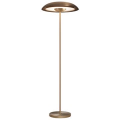 Cosmic 'Solstice Ore X' Floor Lamp, Handmade Bronze Patinated Brass Floor Light
