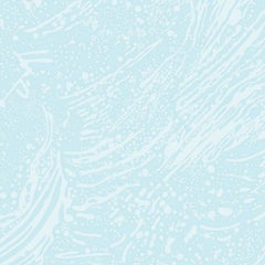 Vintage Cosmic Splash Designer Wallpaper in Ionic 'Pale Blue and Aqua'