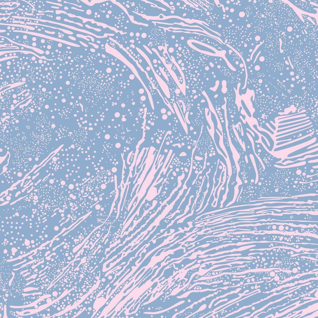 Cosmic Splash Designer Wallpaper in Aura 'Pink and Periwinkle' For Sale