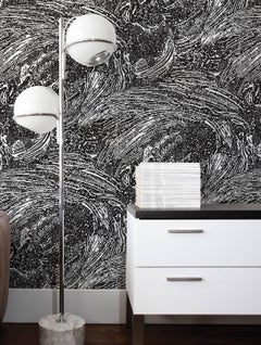 Cosmic Splash Designer-Tapete in Galaxy 'Schwarz und Weiß'