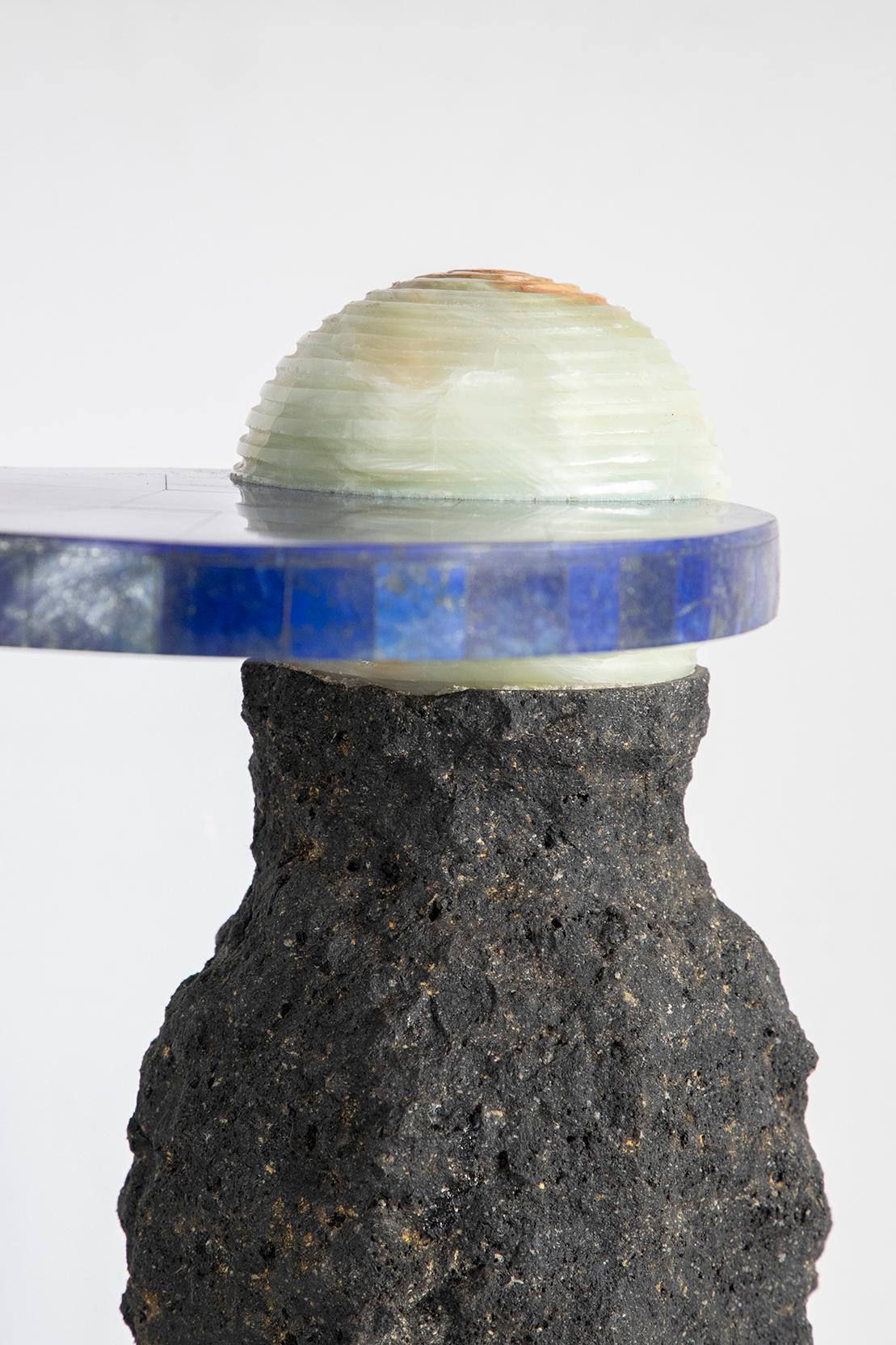 Cosmic Traces 6 - Sten Studio - Lapisaluzi and lava stone, limited edition of 15 In New Condition For Sale In Tampa, FL