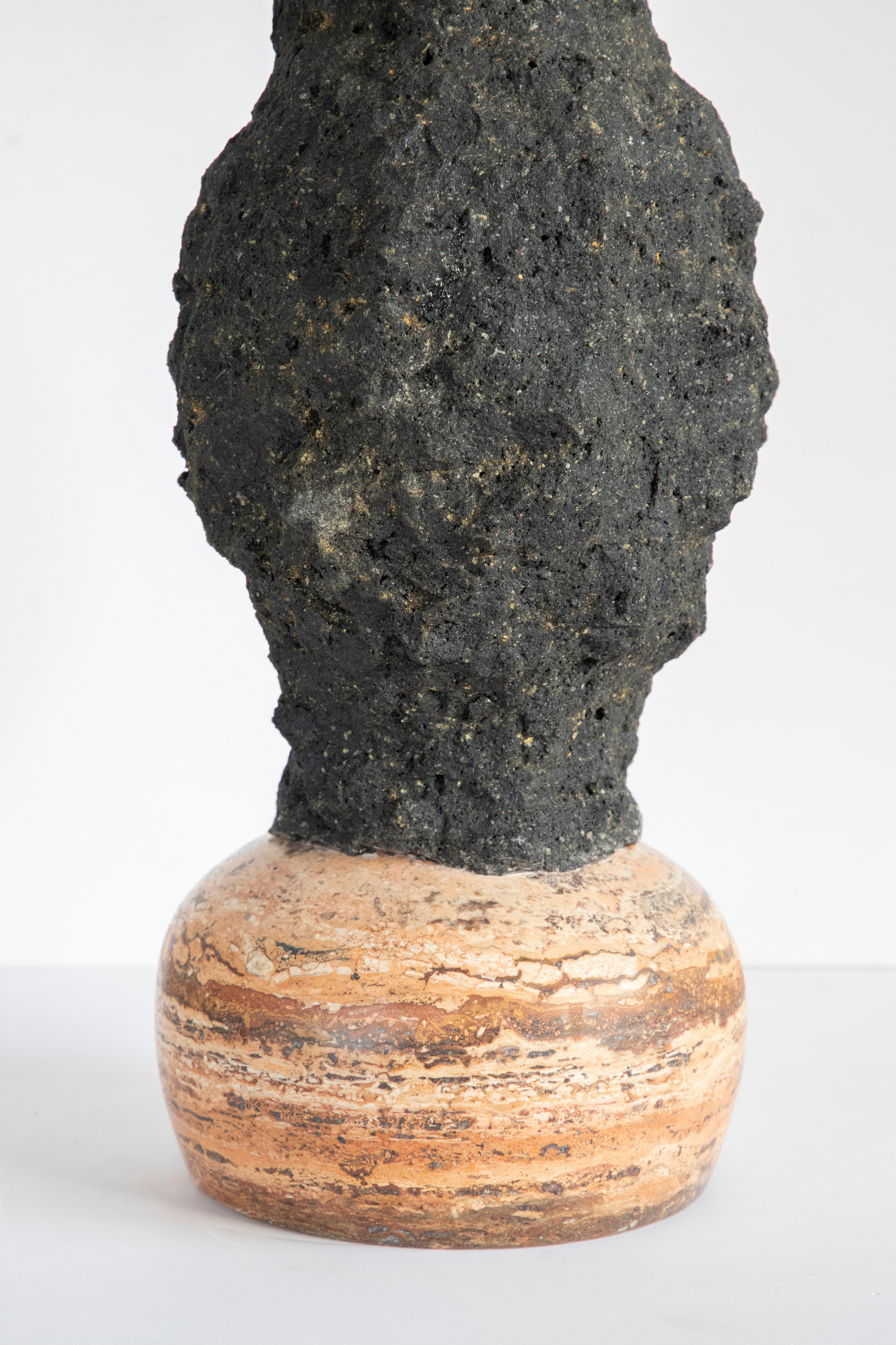 Contemporary Cosmic Traces 6 - Sten Studio - Lapisaluzi and lava stone, limited edition of 15 For Sale