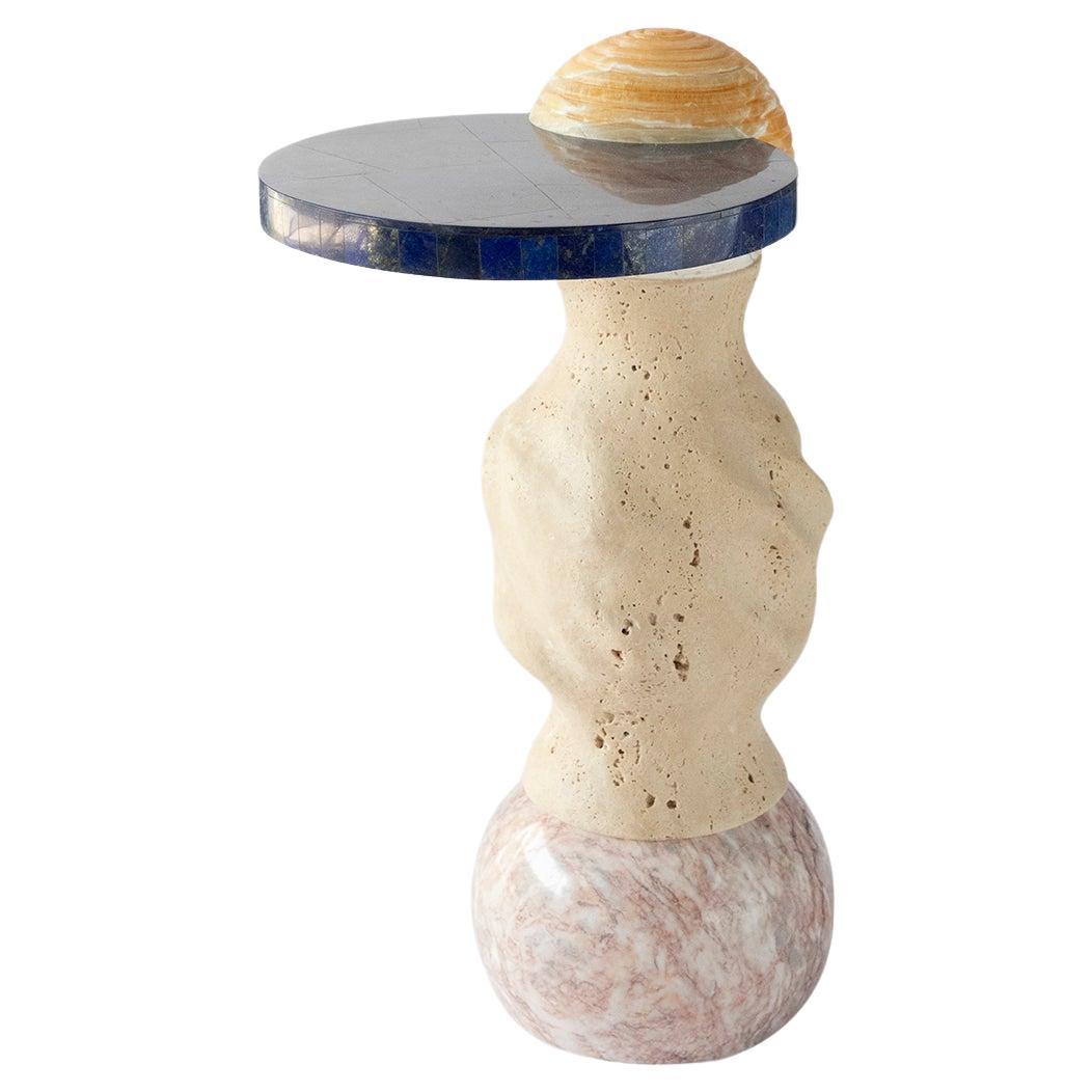 Cosmic Traces 7 - Sten Studio - Lapisaluzi and travertine, limited edition of 15 For Sale