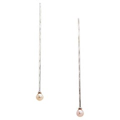 Cosmic Twin Sterling Silver Pearl Earrings by TIN HAUS