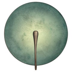'Cosmic Verdigris' Artisan Handmade Verdigris Patinated Brass Wall Light Sconce