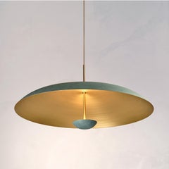 Cosmic 'Verdigris Pendant 100', Handmade Patinated Brass Ceiling Light