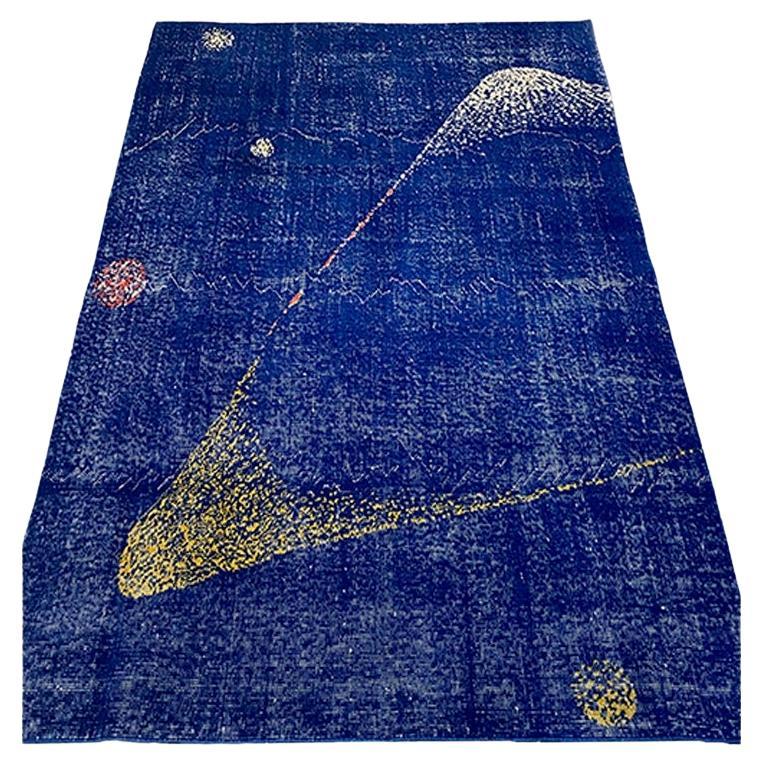 Cosmic Vintage Blue Rug 4’10” x 7′ For Sale