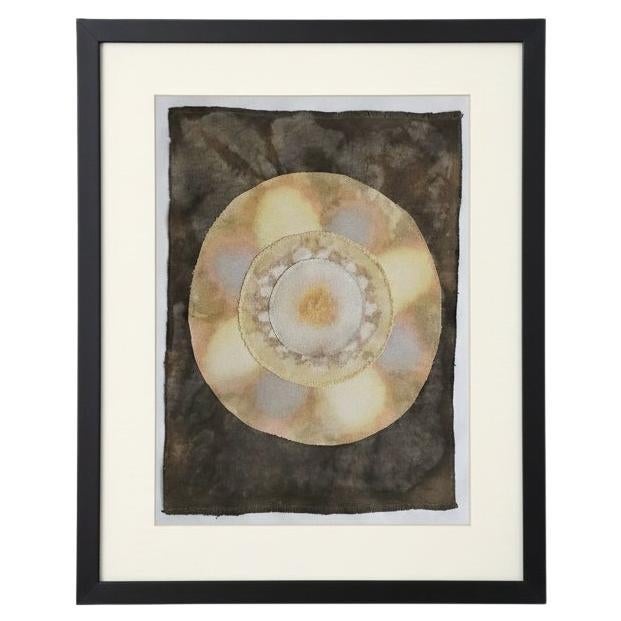 COSMIC WHEEL (2) - Pflanzengefärbte botanische Kunst auf Baumwoll-Leinwand im Angebot