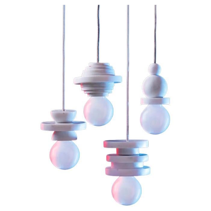 Cosmicity Marble Pendant Light by on.Entropy, in White, Pink, Grey, Green Colour For Sale