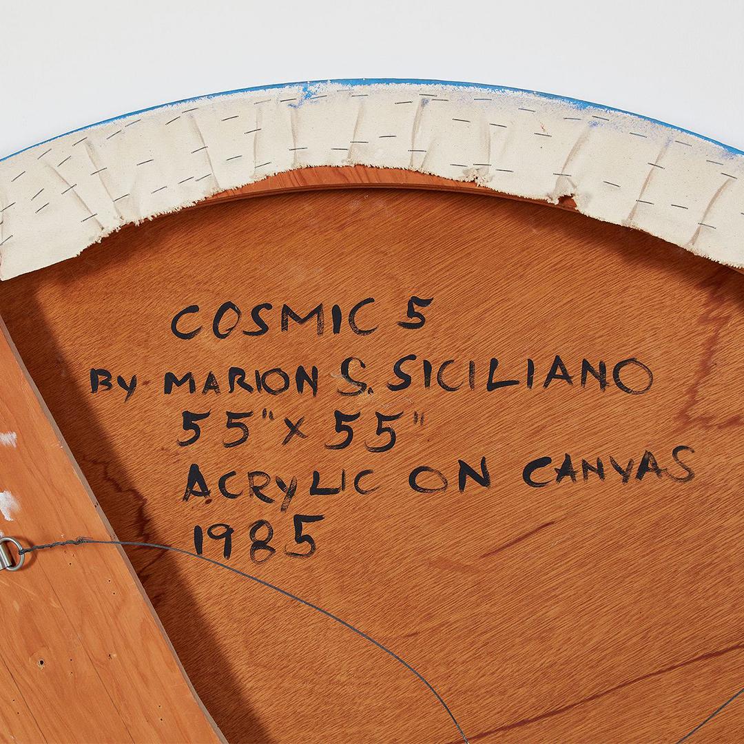 „Cosmics“ Hard Edge-Gemälde von Marion S. Siciliano (20. Jahrhundert) im Angebot