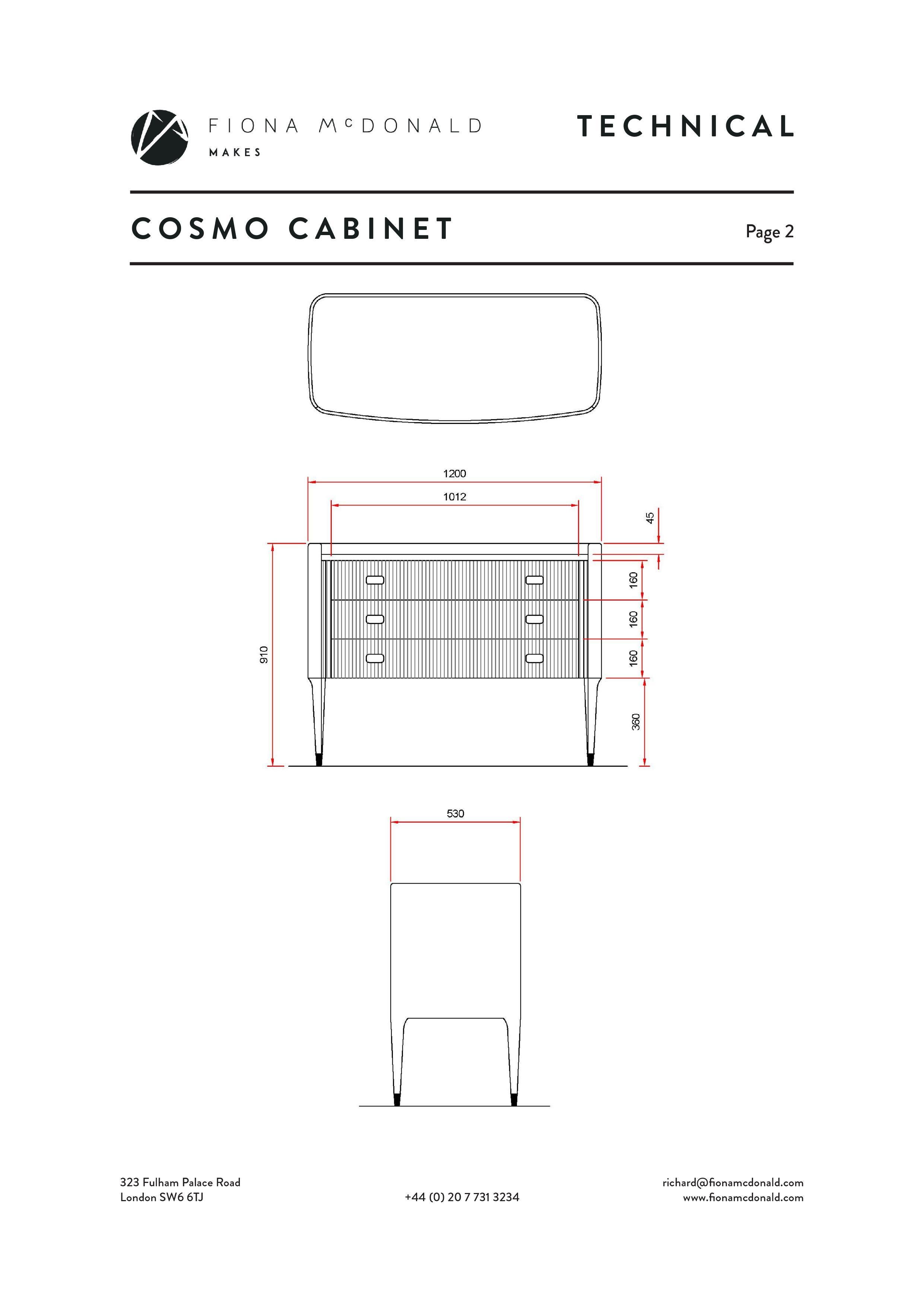 Cosmo Cabinet - Bespoke - Mahogany with Antique Brass Handles and Feet In New Condition For Sale In London, GB